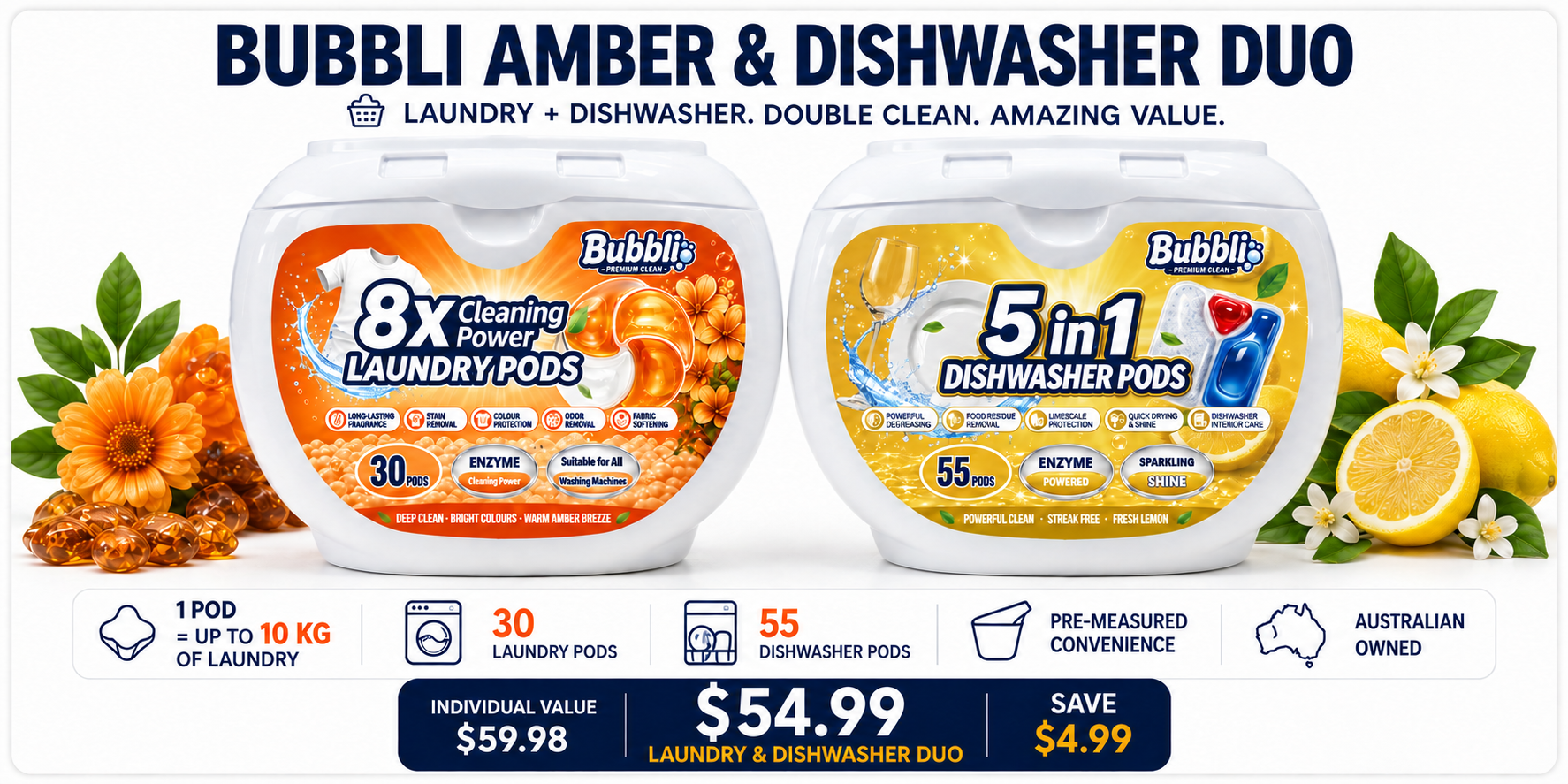 Bubbli Amber and Dishwasher Duo — $54.99, save $4.99